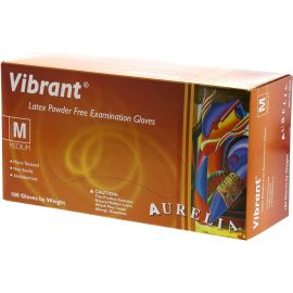 Aurelia Vibrant Latex Powder Free Gloves - Medium - Pack Of 100