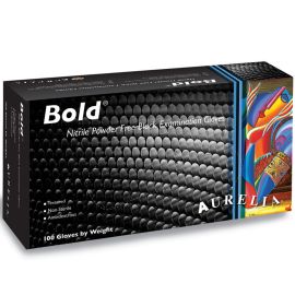 Aurelia Bold Black Nitrile Powder-Free Examination Gloves - Pack Of 100