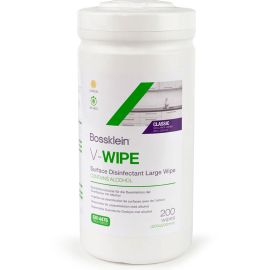 Bossklein V-Wipe Classic Alcohol Lemon Wipe - Tub Of 200 Wipes