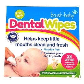 Brush Baby Dental Wipe Sleeve - 28 Wipes Per Pack