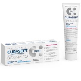 Curasept Biosmalto Action Mousse Toothpaste - Strawberry Flavour - 150ml