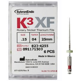 SybronEndo K3 Files - 25/.04 - Taper 25mm - Pack Of 6