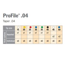Dentsply Profile 04 - 25mm Size 25 - Pack of 6 File