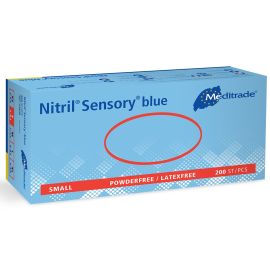 Meditrade Nitrile Sensory Blue Gloves Small - Pack of 200