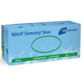 Meditrade Nitrile Sensory Blue Gloves Large - Pack of 200