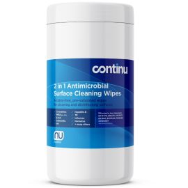 Nuview Continu 2 In 1 Surface Cleaning & Disinfectant Wipes Tub Pack Of 200