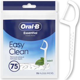Oral-B Essential Floss Picks Easy Clean Mint- 1 Pack of 75