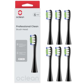 Oclean Professional Clean Brush Head Black - Pack Of 6