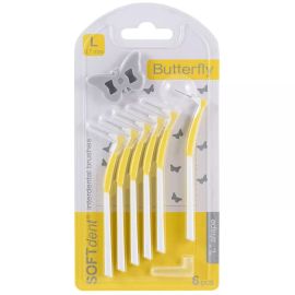 Softdent Butterfly Interdental L Shape Yellow 0.7mm - 1 Pack of 6