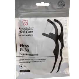 Spotlight Oral Care Floss Picks for Whitening Teeth - Pack of 50