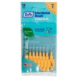 TePe Interdental Extra Soft Brushes - Orange X-Soft 0.45mm - 1 Pack of 8 Brushes