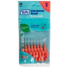 TePe Interdental Extra Soft Brushes - Red X-Soft 0.50mm - 1 Pack of 8 Brushes