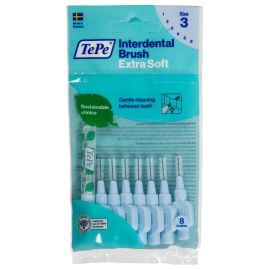 TePe Interdental Extra Soft Brushes - Blue X-Soft 0.60mm - 1 Pack of 8 Brushes