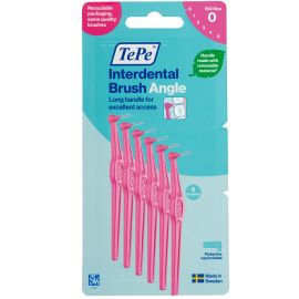Tepe Angle Interdental Brush - Pink - 6 Brushes Per Pack