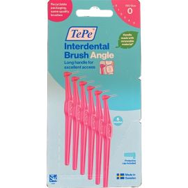 Tepe Angle Interdental Brush - Pink - 6 Brushes Per Pack