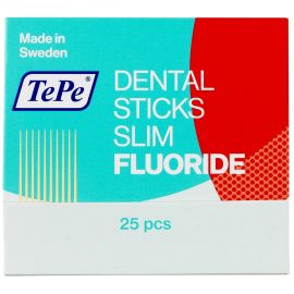TePe Dental Wood Stick Slim With Fluoride - 1 Pack Of 25 Sticks