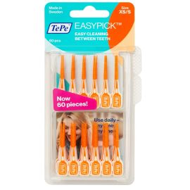 TePe EasyPick Interdental Brush Orange Size X-Small/Small - 60 Brushes Per Pack