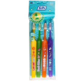 Tepe Childrens Extra Soft Toothbrush - 1 Pack of 4 - Color may vary