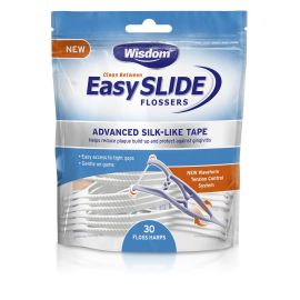 Wisdom Clean Between Easy Slide Tensioning Flossers - Y Shape - 1 Pack Of 30