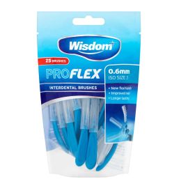 Wisdom Pro Flex Interdental 0.60mm Blue Brushes 25 Pack