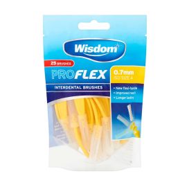 Wisdom Pro Flex Interdental 0.70mm Yellow Brushes 25 Pack