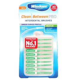 Wisdom Clean Between PRO Interdental Brushes - Green Medium - 1 Pack Of 30