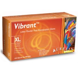  Aurelia Vibrant Latex Powder Free Gloves - Extra Large - Pack Of 100
