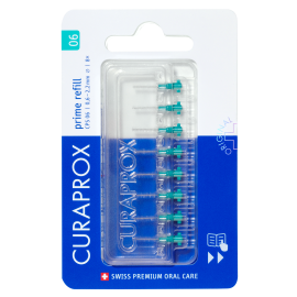 Curaprox CPS06 Prime Interdental Brush Turquoise 0.6mm - Pack Of 8 Brushes 