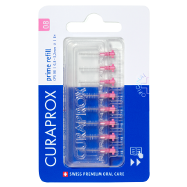 Curaprox CPS08 Prime Interdental Brush - Pink 0.8mm - Pack Of 8 Brushes