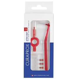 Curaprox Prime CPS 07 Plus Interdental Brush - Red - 5 Brush With 1 Holder - Pack of 1