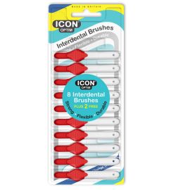 Icon Optim Red Standard Interdental Brush - 8 Brush Plus 2 Free Brush In 1 Pack