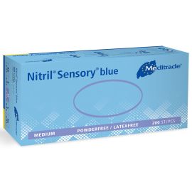 Meditrade Nitril Sensory Blue Gloves Medium - Pack of 200 