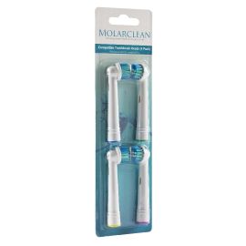 Molarclean Toothbrush Replacement Heads Compatible with Oral-B - 1 Pack Of 4 Heads