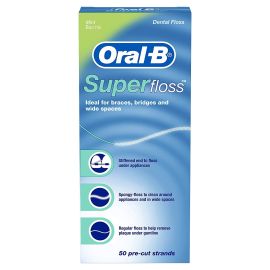 Oral-B Super Floss Mint Dental Floss - 50 Pre-Cut Strands