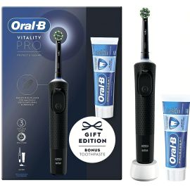 Oral-B Vitality Pro Black Electric Toothbrushes With Pro-Expert Toothpaste