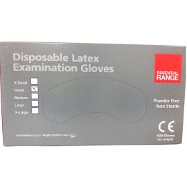 Essential Range Disposable Latex Powder Free Small Gloves - Pack Of 100