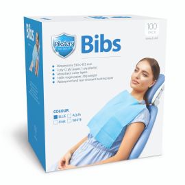 Piksters 3-Ply Shield Bibs Box - Aqua- 1 Pack of 100