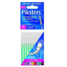 Piksters Interdental Brush - Size 6 Green 0.80mm - 10 Brushes Per Pack