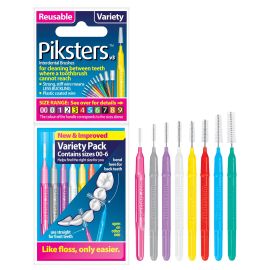 Piksters For Cleaning Between Teeth - Variety Of All Size - 8 Brushes Per Pack