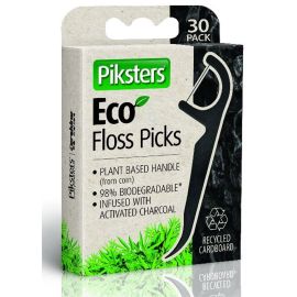 Piksters Eco Charcoal Floss Picks Pack Of 30