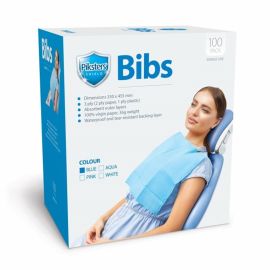 Piksters 3-Ply Shield Bibs Box - Blue - 1 Pack of 100