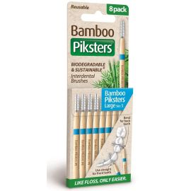 Piksters Bamboo Interdental Brush - Size 5 Blue 0.70mm - 8 Brushes Per Pack