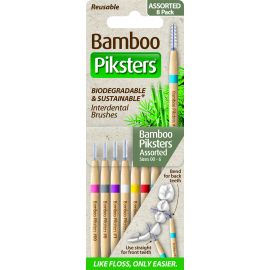 Piksters Bamboo Interdental Brushes Assorted Pack Of 8