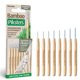 Piksters Bamboo Interdental Brushes Assorted Pack Of 8