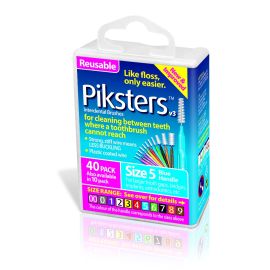 Piksters Interdental Brush - Size 5 Blue 0.70mm - 40 Brushes Per Pack