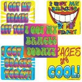 SmileMakers Orthodontic Dental Assortment Stickers - 50 Per Pack