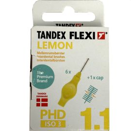 Tandex Flexi Lemon 1.1mm Interdental Brush - 1 Pack Of 6 Brushes