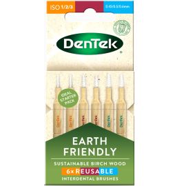  Dentek Earth Friendly Birch Wood Interdental Brushes - Pack Of 6