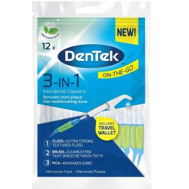 Dentek 3-In-1 Interdental Cleaners - Pack Of 12