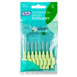 TePe Interdental Extra Soft Brushes - Green X-Soft 0.80mm - 1 Pack of 8 Brushes